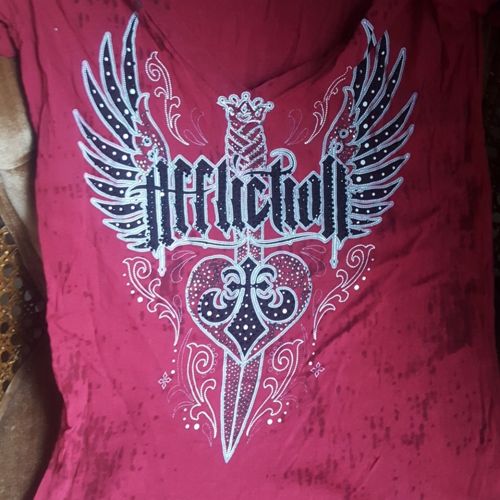 Affliction dagger lace shirt